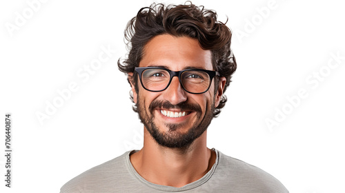 Argentinean Spectacled Smiling Grownup on a transparent background photo