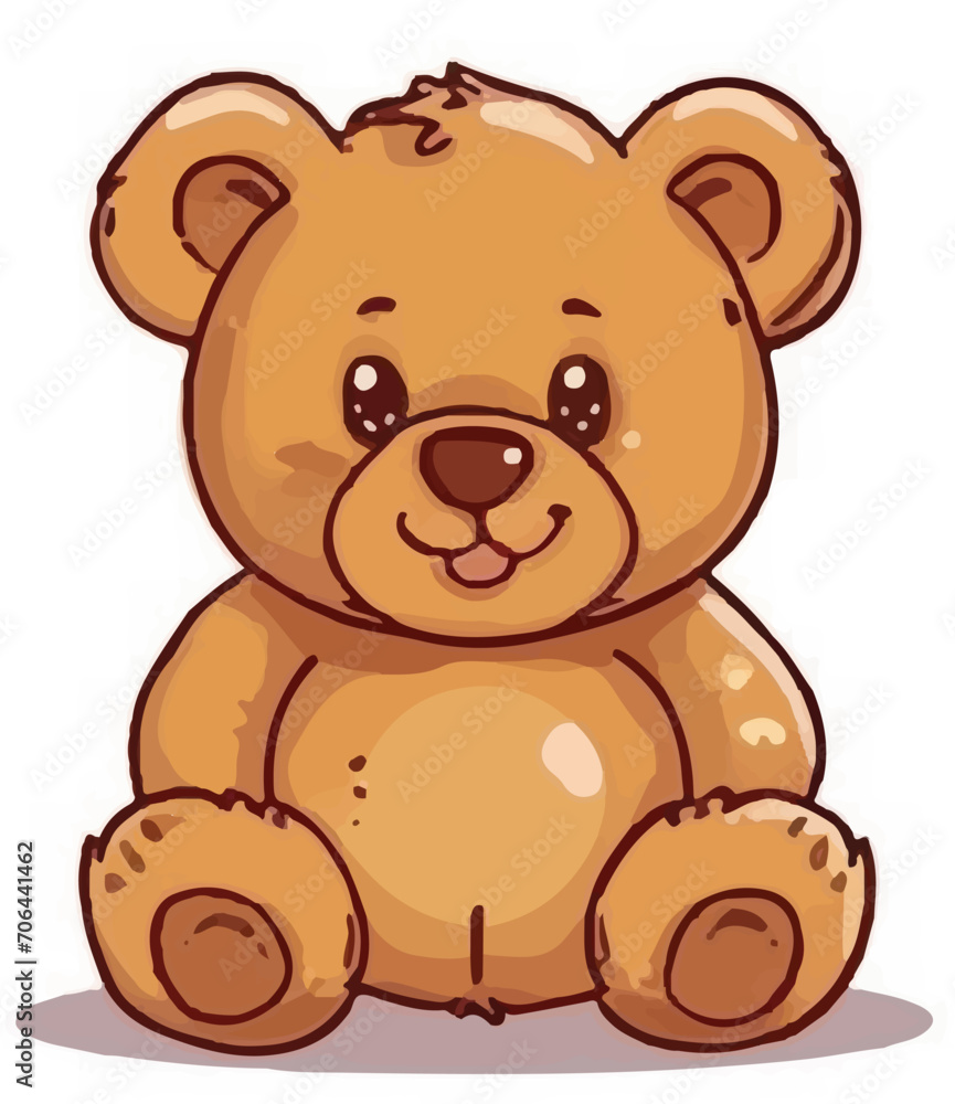 Obraz premium Cute cartoon teddy bears on white background icon vector