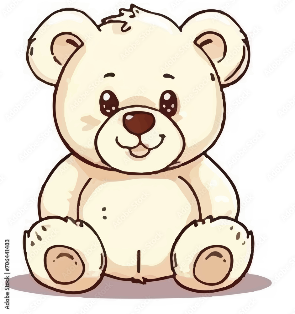 Cute cartoon teddy bears on white background icon vector Cute cartoon teddy bears on white background icon vector