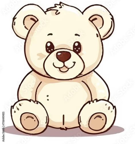 Cute cartoon teddy bears on white background icon vector