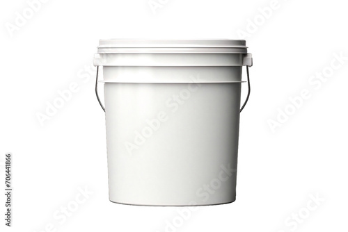 a white bucket with a lid on a transparent background