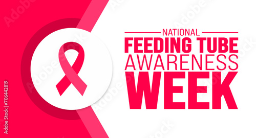 February is National feeding tube awareness week background template. Holiday concept. background, banner, placard, card, and poster design template with text inscription and standard color. vector photo