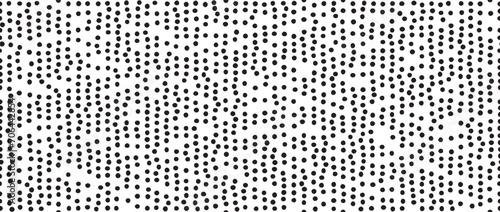 Dotted lines seamless pattern. Stippled lines background. Vertical polka dot stripe repeating wallpaper. Abstract minimalistic seamless texture. Black and white dots textile swatch. Vector backdrop