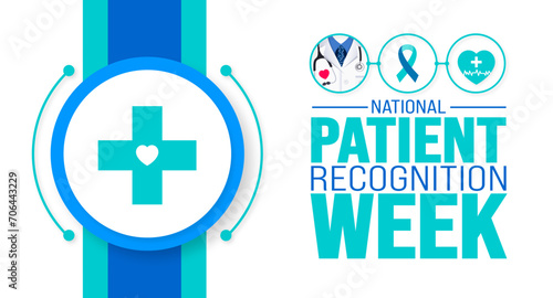 February is National Patient Recognition Month background template. Holiday concept. background, banner, placard, card, and poster design template with text inscription and standard color. vector 