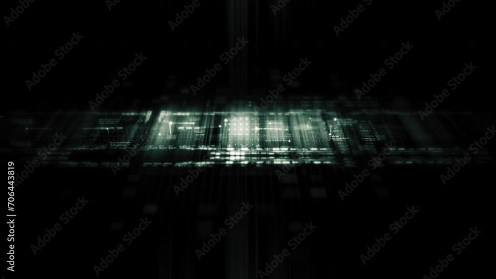 Vidéo Stock Data matrix simulation UI with cutting-edge digital ...