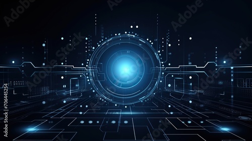 blue eye cyber security concept background,circuit board future technology, abstract high speed digital internet photo