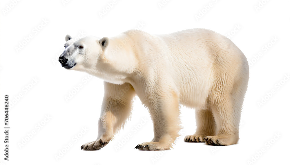 polar bear isolated on white,cutout