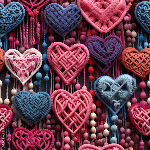 Bohemian Knots Love Hearts Pattern