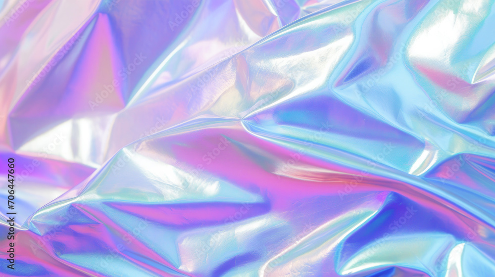 Iridescent holographic plastic textured background