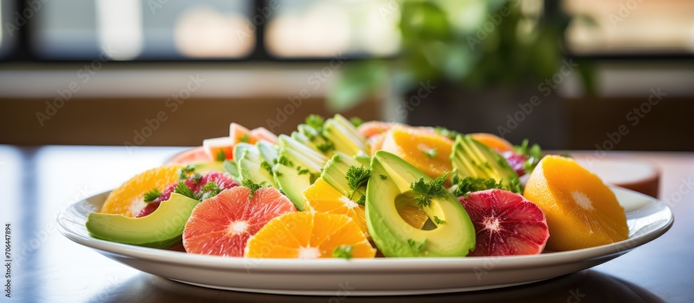 Citrus salad featuring orange, grapefruit, and avocado. Citrus salad featuring orange, grapefruit, and avocado.