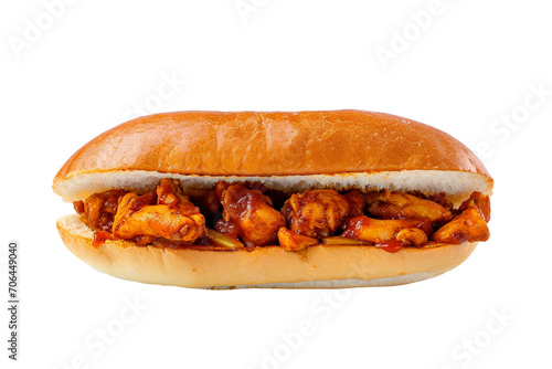 Isolated White Spicy Chicken Sandwich on a transparent background