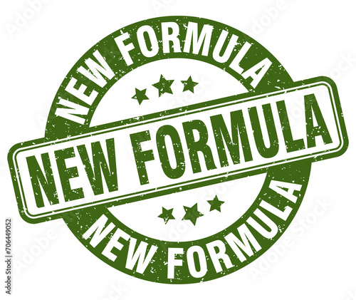 new formula stamp. new formula label. round grunge sign