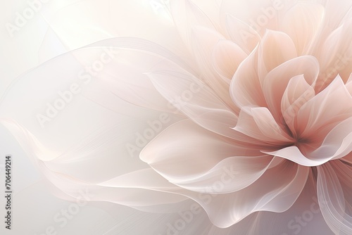 organza flower dahlia on a delicate powdery pink background. copy space photo