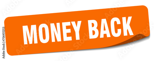 money back sticker. money back label