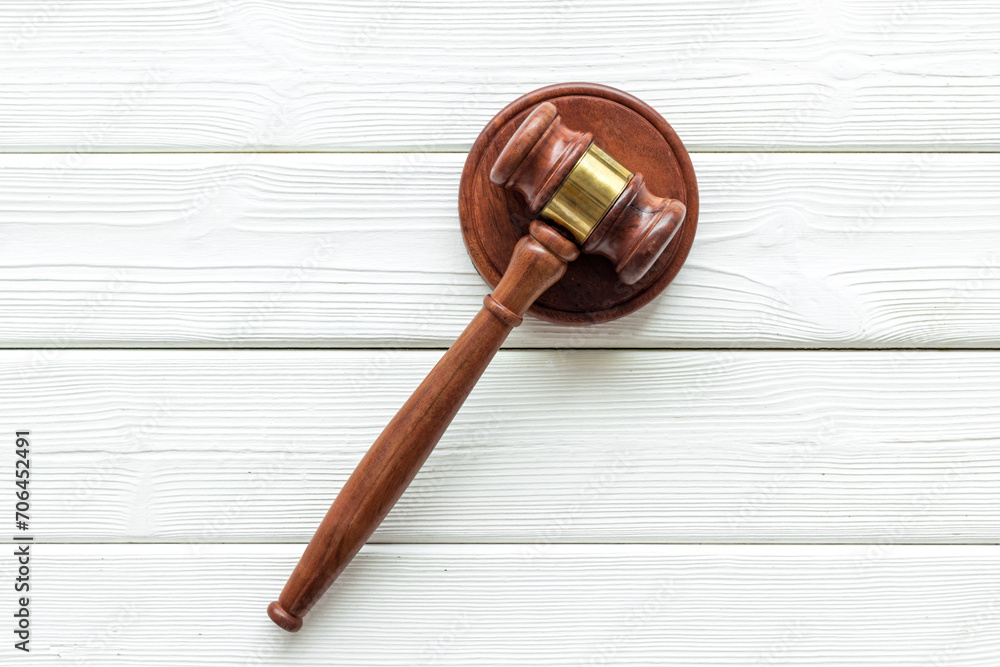 Wooden judge gavel top view. Law and justice concept Wooden judge gavel top view. Law and justice concept