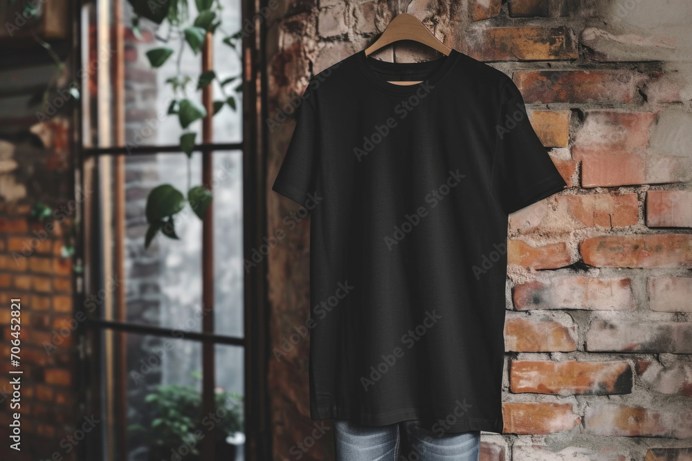 Mockup Fashion Versatile Black Tshirt And Jeans Combination