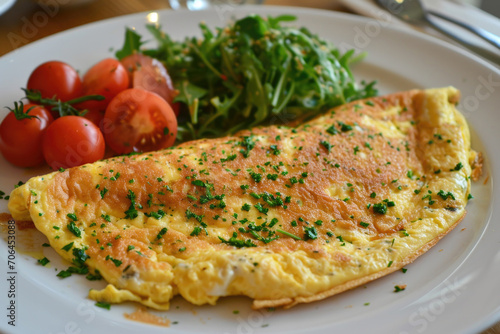 Elevate Your Breakfast Experience With A Tempting Presentation Of The Classic Omelette