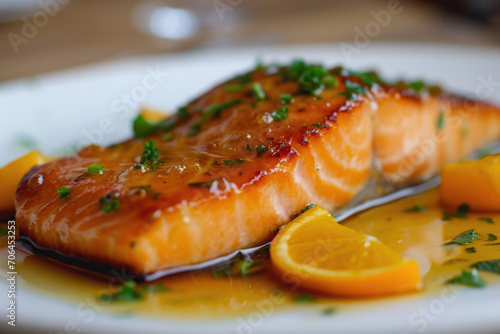 Perfectly Cooked Sousvide Salmon With Citrus Glaze