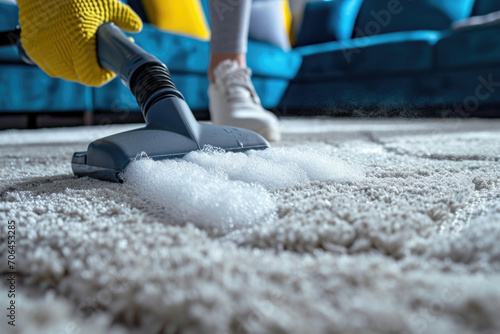 Cleaning A Carpet With A Carpet Cleaner