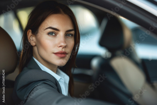 Confident And Successful Businesswoman Cruises In Luxurious Car © Anastasiia
