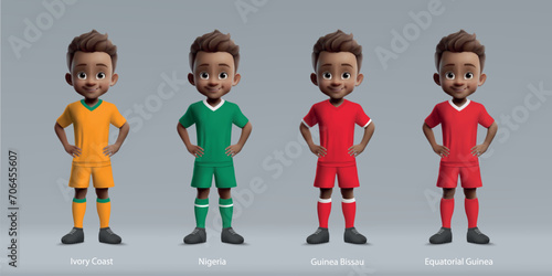 Africa tournament 2023. group A team uniform of africa countries
