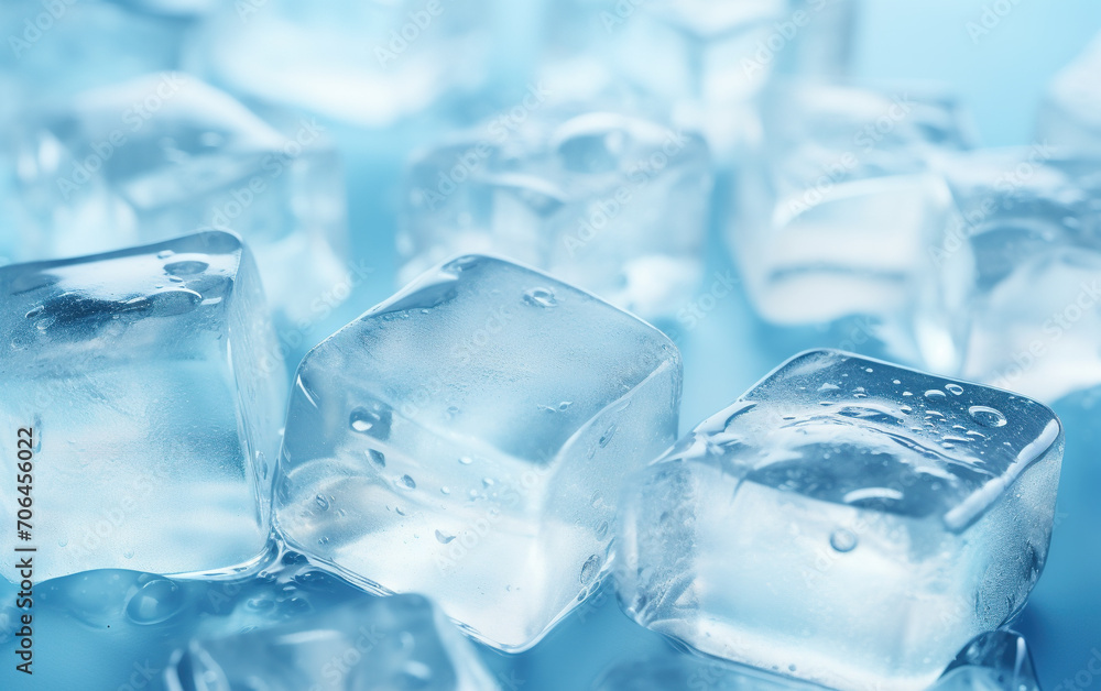 Obraz premium blue ice cubes background,created with Generative AI tecnology.