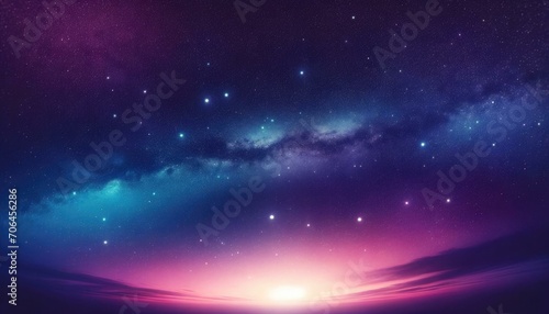 Starry Night Sky with Vibrant Galaxy Colors, Astronomy Background