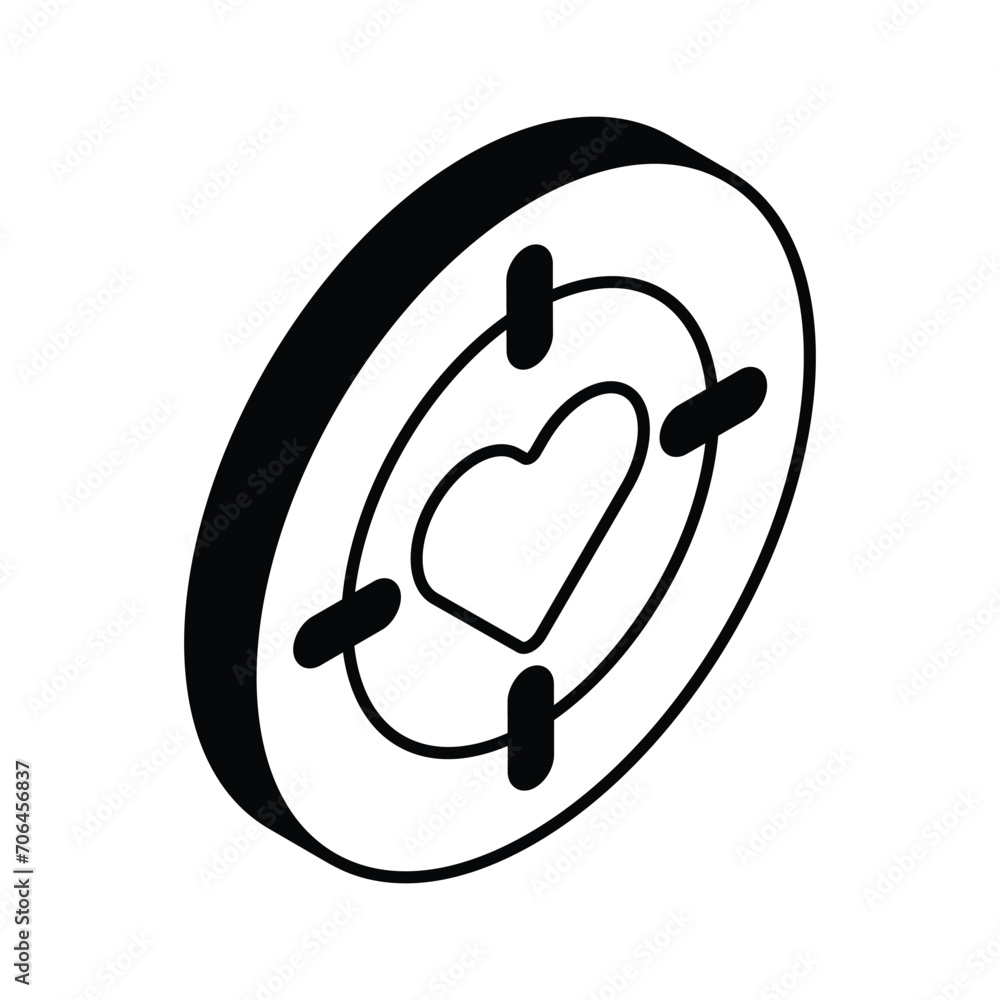 Grab this amazing icon of love target, love goal, valentine day vector design Grab this amazing icon of love target, love goal, valentine day vector design