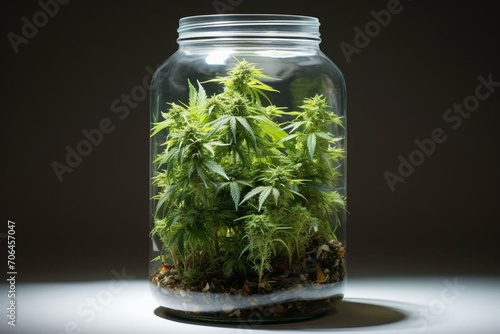 isolated marijuana jar. Generative AI