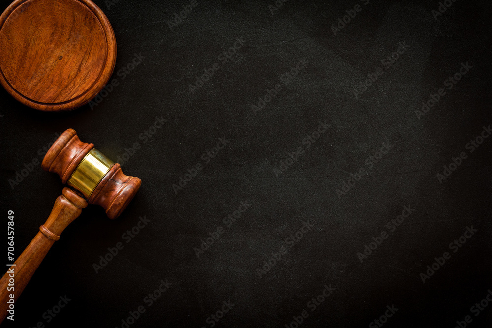 Wooden judge gavel top view. Court of justice and law concept Wooden judge gavel top view. Court of justice and law concept