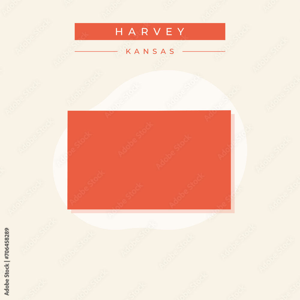 Vector illustration vector of Harvey map Kansas