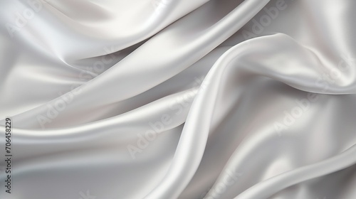 Captivating Elegance: White Silver Fabric with Luxurious Satin Texture, Ideal for Modern Designs and Fashion Backdrops.