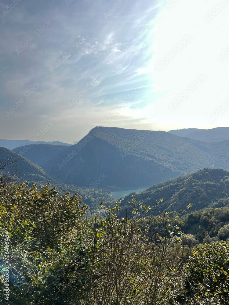 Fototapeta premium mountain landscape and view, high angle, Georgian nature