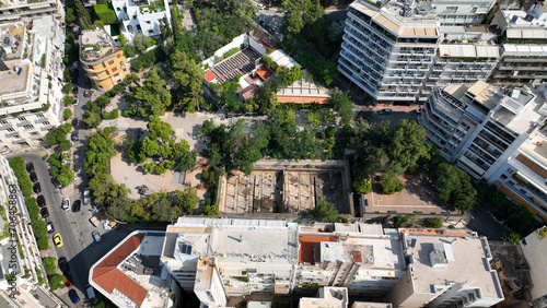 Aerial drone photo of Athens historic centre urban dense cityscape a popular tourist attraction, Attica, Greece © aerial-drone