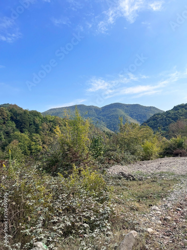 mountain landscape and view, high angle, Georgian nature