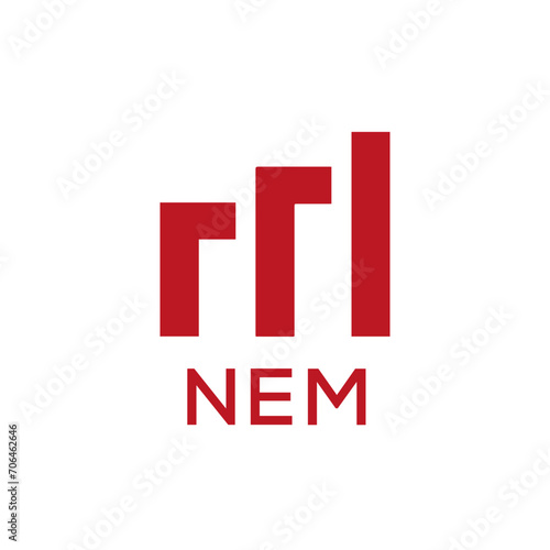 NEM Letter logo design template vector. NEM Business abstract connection vector logo. NEM icon circle logotype.
