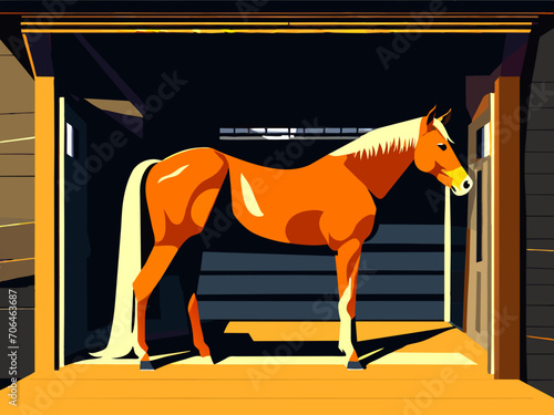 Horse in stable