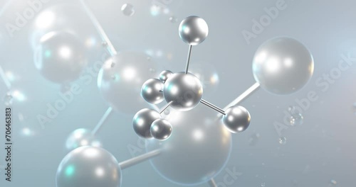 Sulfuric acid rotating 3d molecule, molecular structure of sulphuric acid, seamless video photo
