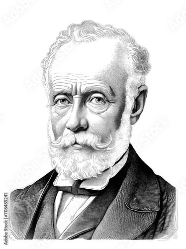 Jules Verne portrait, generative AI 