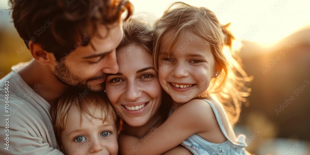 Happy family, lifestyle, use technology to connect, use online platforms to communicate and share information