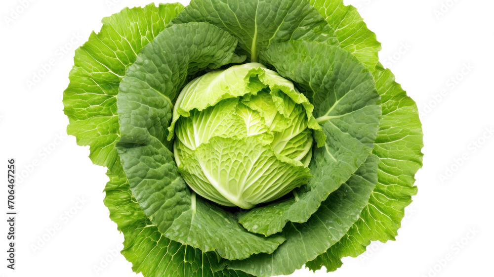 Fototapeta premium fresh large cabbage on white background, healthy, vegetarian, salad bar, with clipping path