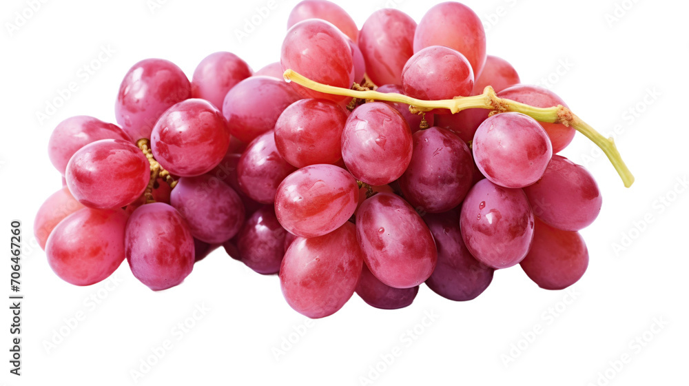 Red grapes on transparent background