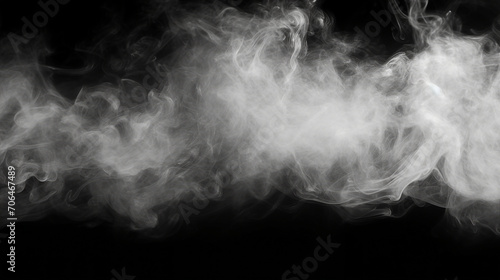 Ethereal White Smoke in Artistic Motion: A Magical Powder Dance on Isolated Black Background - Captivating Abstract Concept