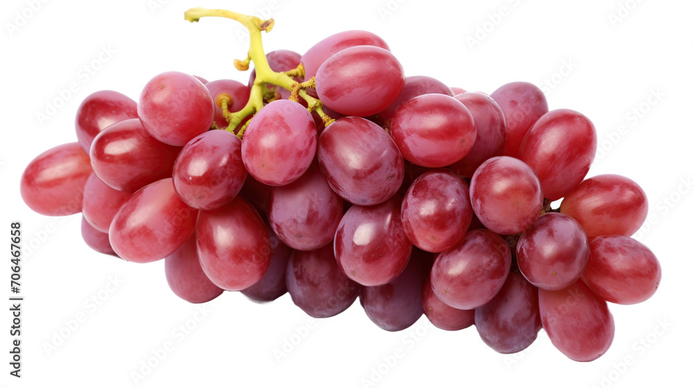 Red grapes on transparent background