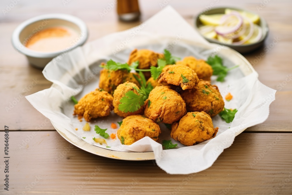 freshly fried golden-brown falafel on paper freshly fried golden-brown falafel on paper