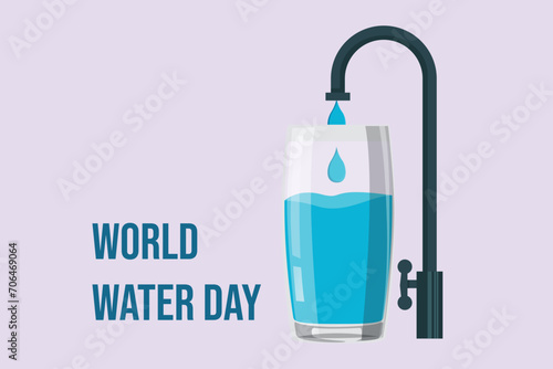 World water day concept. Colored flat vector illustration isolated.