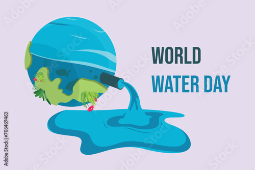 World water day concept. Colored flat vector illustration isolated.