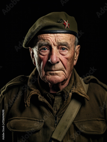 Ai Portrait of a d-Day landings soldier photo