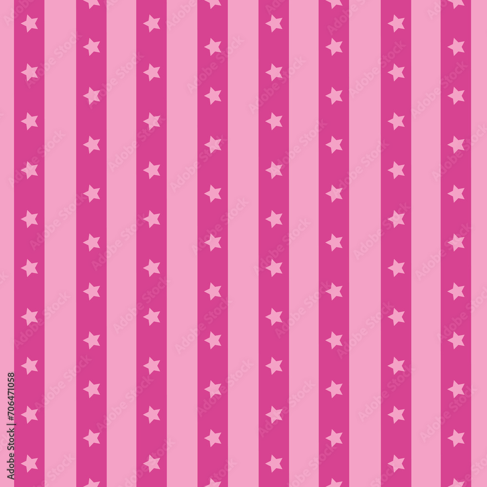 Striped pattern with a star. Pink texture Seamless vector stripes. Horizontal parallel stripes. Fabric for wrapping wallpaper. Abstract geometric background. bright pink simple design. barbie style