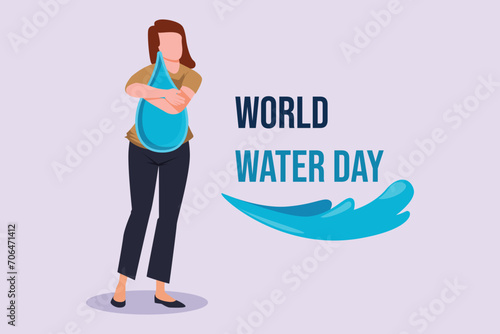 World water day concept. Colored flat vector illustration isolated.